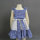 Fashion blue-white check  poplin fabric embroidered dress